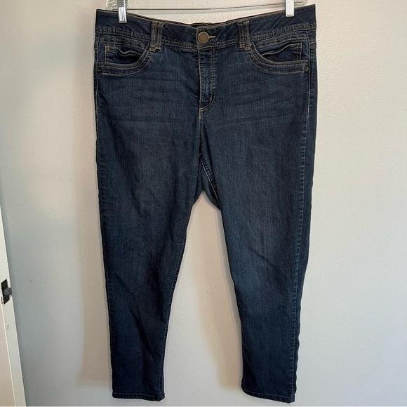 Democracy Ab Technology Jeans Sz 16 (37x26) Blue Med Wash Skinny Ankle Blue - Picture 1 of 5
